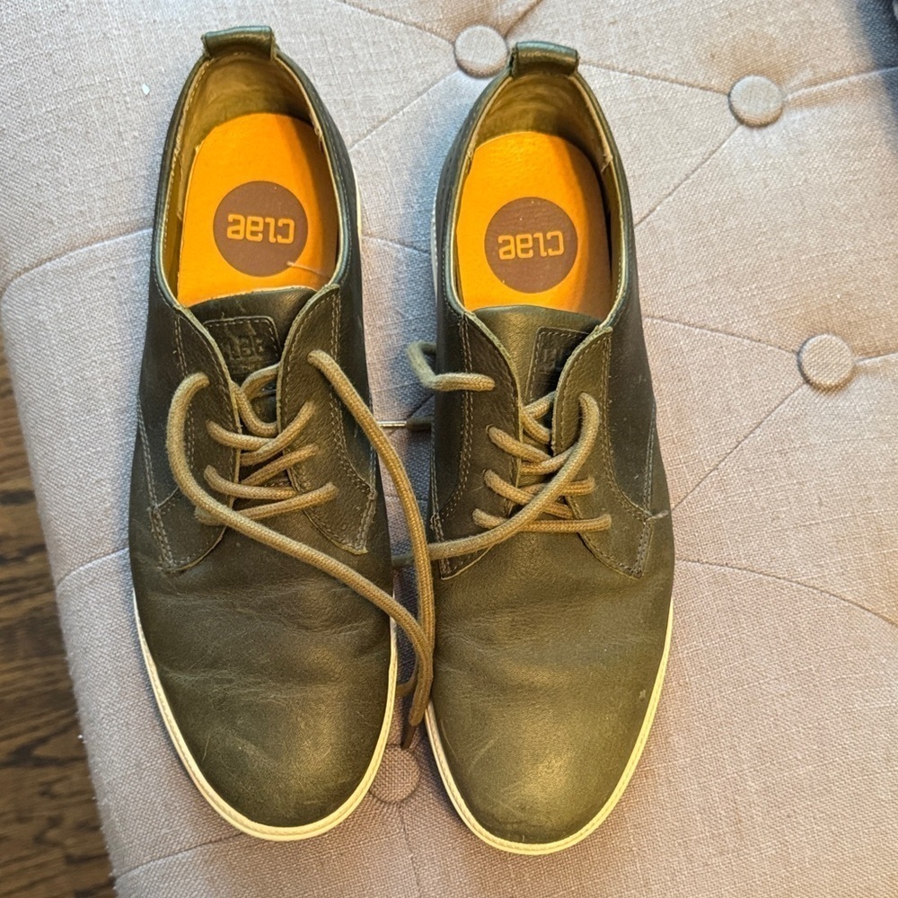 Clae Men's Olive Green Oxfords